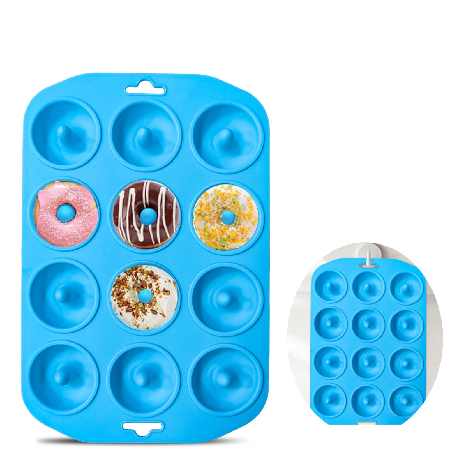 Moldes de silicona para donuts, mini moldes de silicona para hornear donuts sabrosos, bagels, tartas y más