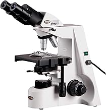 AmScope B660C Siedentopf Binocular Compound Microscope, 40X-2500X Magnification, WH10x and WH25x Super-Widefield Eyepieces, Semi-Plan Objectives, Brightfield, Kohler Condenser, Double-Layer Mechanical Stage
