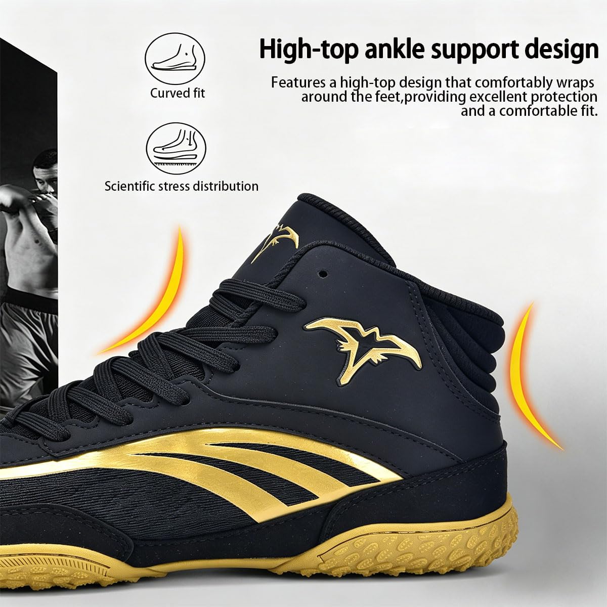 Zapatillas De Deporte De Boxeo para Hombre Zapatillas de Boxeo Entrenamiento de competición para Lucha Libre Sentadillas Artes Marciales