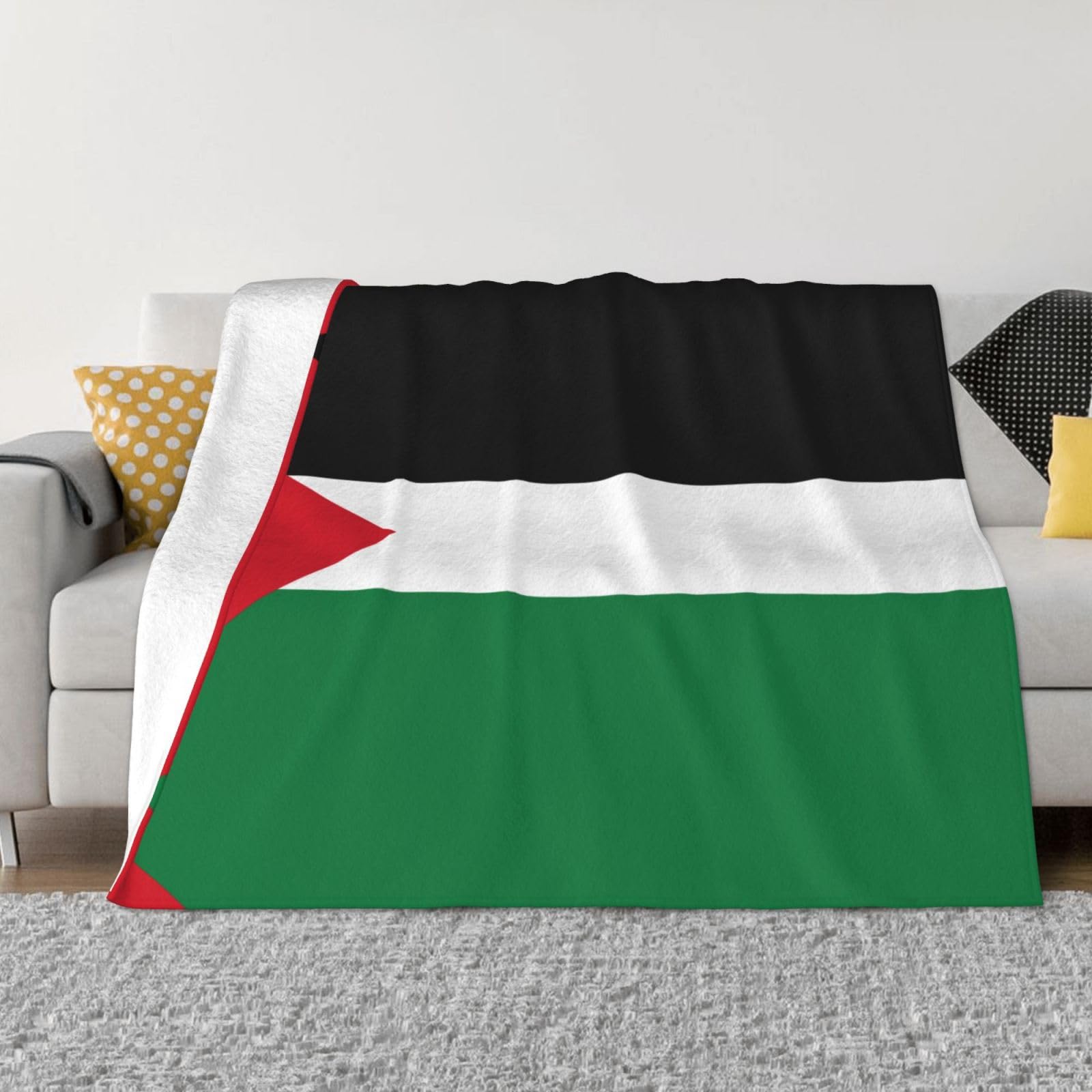 Couverture Palestine chaude en flanelle contre le froid du canapé