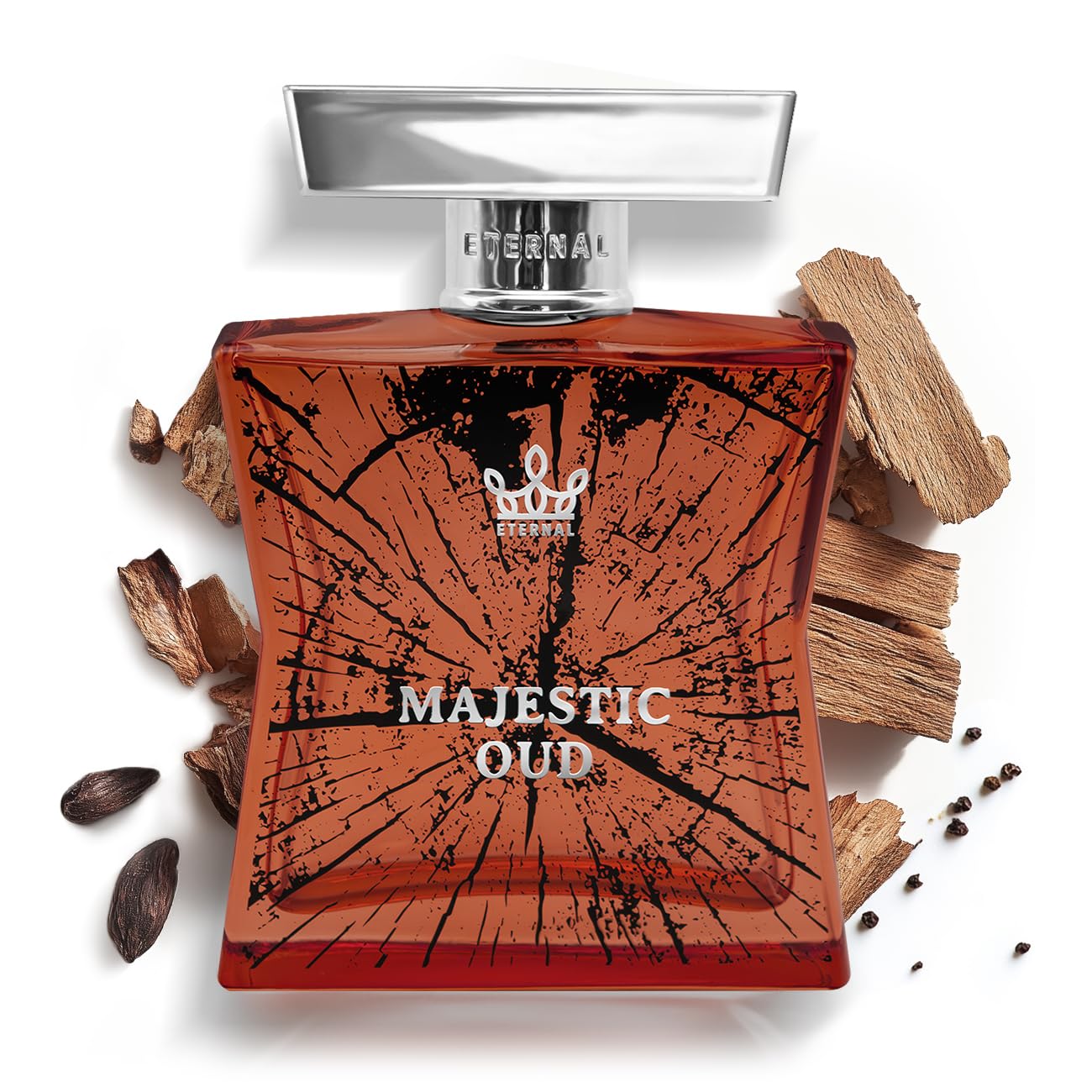 Eternal Fragrance Eternal Majestic Oud EDP Inspired by T.Ford Oud Wood, 3.4 oz (100ml) Long-lasting, Vegan, Clean Ingredients, Unisex Perfume Spray, 2000 sprays per bottle