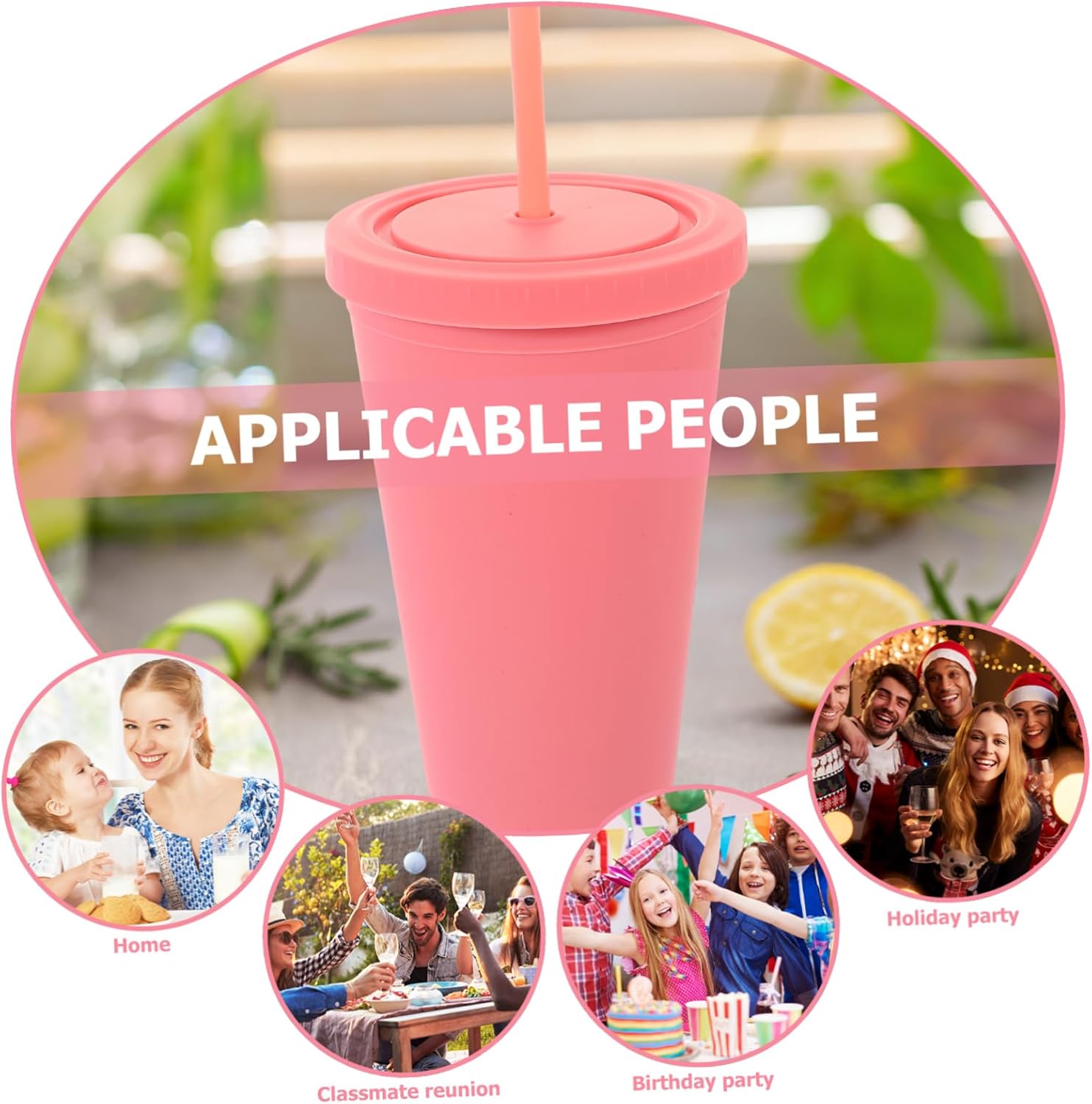 Summer Drink Cup Set Anti-fall Beverage Cup for Boys and Girls Insulated Coffee Mugs Set for Party