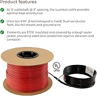 Vista 8 de Juego de cables calefactores de suelo radiante, 120 pies cuadrados - 240 V, sistema eléctrico de calefacción por suelo radiante debajo