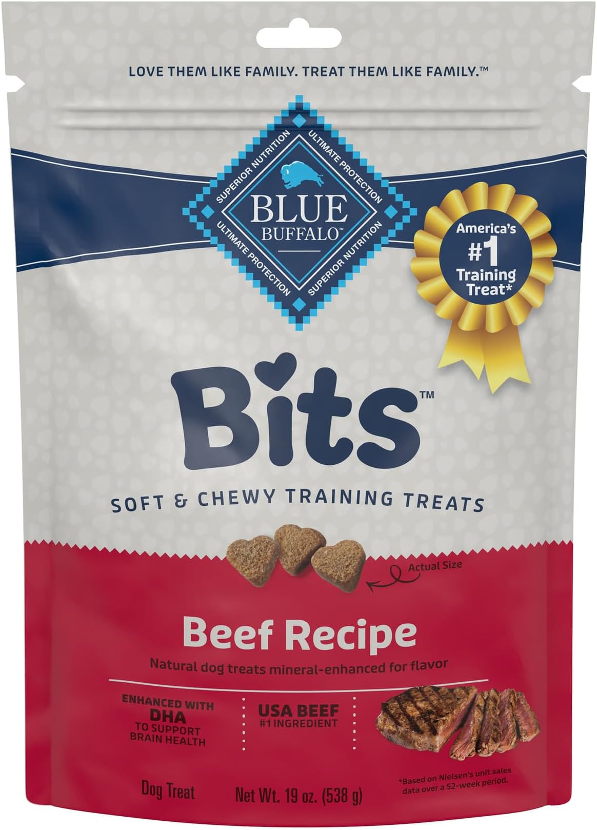 Blue Buffalo BLUE Bits Natural Soft-Moist Training Dog Treats, Beef Recipe 19-oz Bag