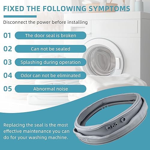 Miniatura 38 de 4986ER0004F Junta de arranque de puerta de arandela - Compatible con L-G, Ken-More Piezas de junta de puerta de lavadora de carga frontal con puerto