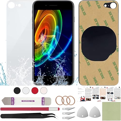 Miniatura 60 de Reemplazo de la cubierta de cristal trasera trasera compatible con iPhone 12 de 6.1 pulgadas + herramientas profesionales (verde)