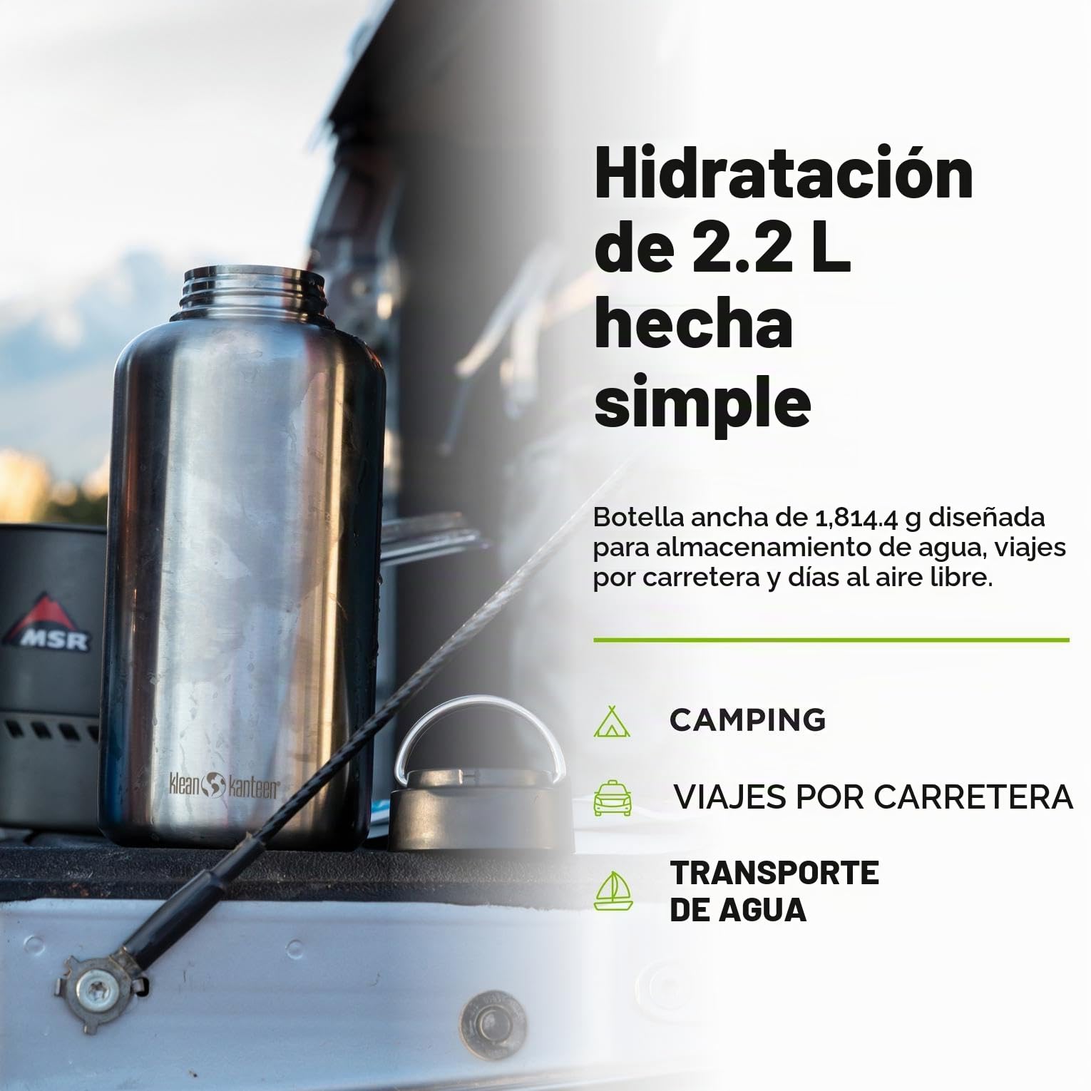 Klean Kanteen Botella Wide 64oz (w/Wide Loop Cap)