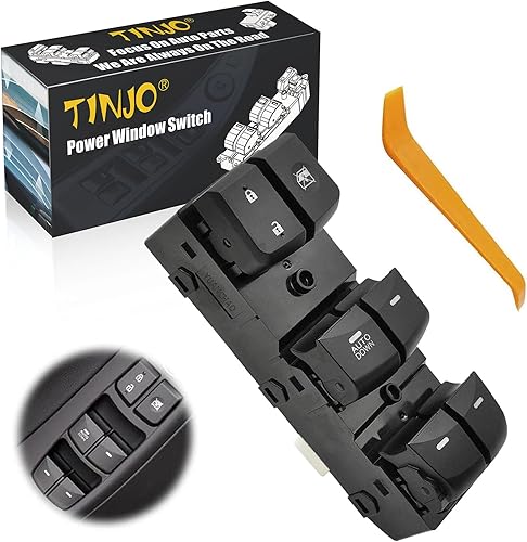TINJO Interruptor de control de elevalunas eléctrico para Hyundai Elantra 2011-2015, reemplaza OEM 93570-3X000, botón de control principal de la