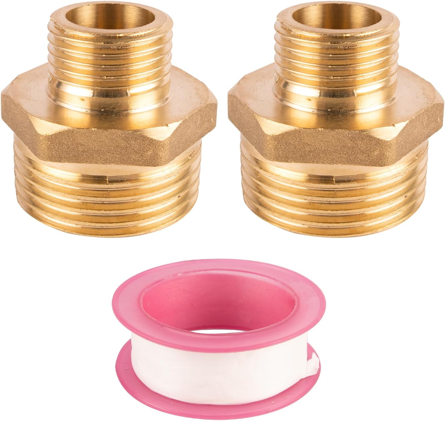 2 Stück Doppelnippel 1 Zoll - Messing Verbindungsstück Mit Innengewinde