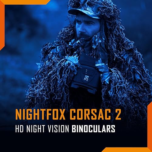 Miniatura 8 de Gafas de visión nocturna Nightfox Corsac 2, prismáticos de visión nocturna infrarroja para adultos, sensor HD de luz ultra baja, aumento 4X,