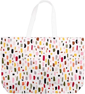 kate spade new york Canvas Tote Bag for Women, Cute Bag for Work, Teacher, Beach, Book Tote with Pocket