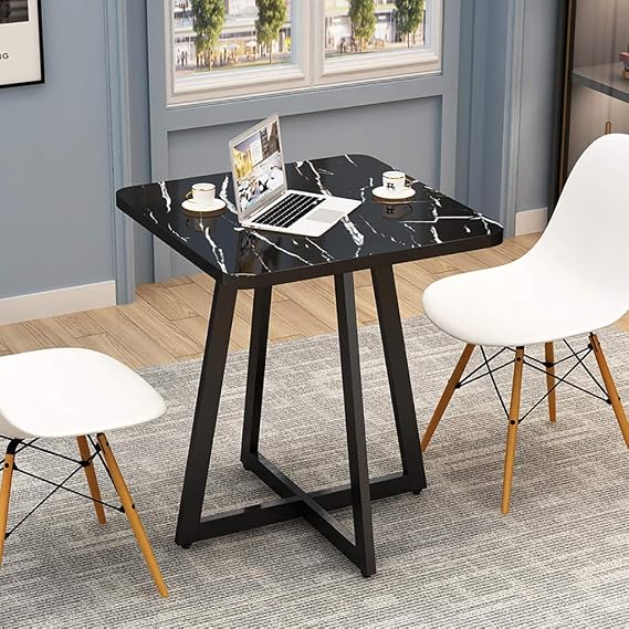 Coffee Table, Sofa Side Table/Corner Table, (MDF+Steel Frame) Square Leisure Table, for Living Room, Balcony, Bedroom(60cm)