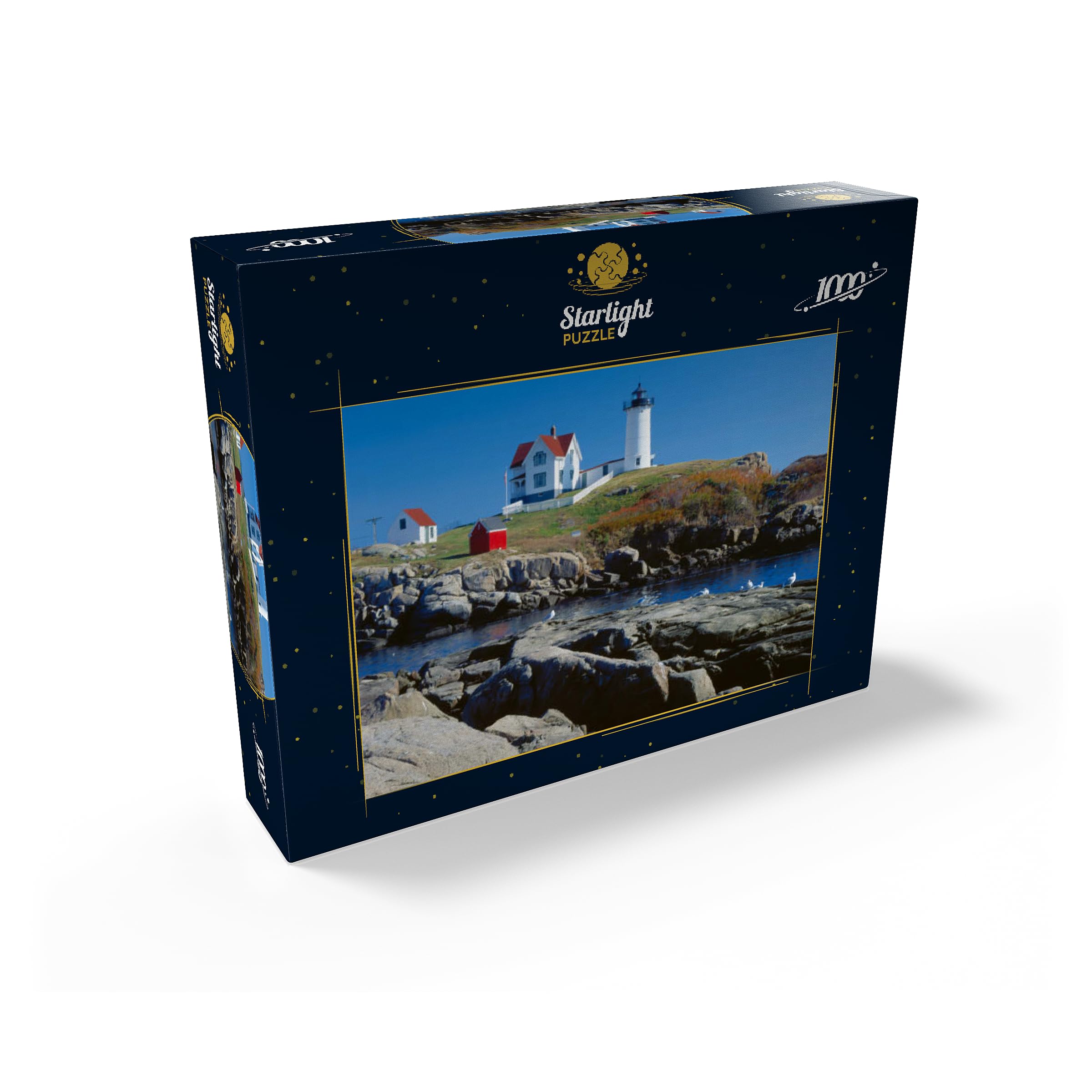 MyPuzzle Nubble Lighthouse at Cape Neddick, York Beach, Maine, USA – Puzzle de 1000 pièces de qualité supérieure pour adultes