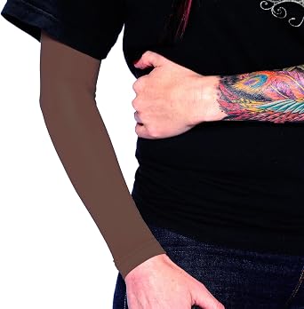 Tat2X Tattoo Cover Up Sleeve - Full Arm - Brown - 3XL - 1 Sleeve | Made in USA. Breathable Stay-Dry Fabric. Blocks 97% of UV Rays. Cover Tattoos At Work. Keep Tattoos Looking Fresh.