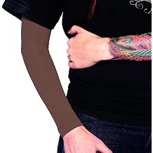Tat2X Tattoo Cover Up Sleeve - Full Arm Sleeves Cover Tattoos at Work - Keep Tattoos Looking Fresh - Breathable Stay-Dry Fabric - Blocks 97% of UV Rays - Made in USA - Brown - 3XL - 1 Sleeve