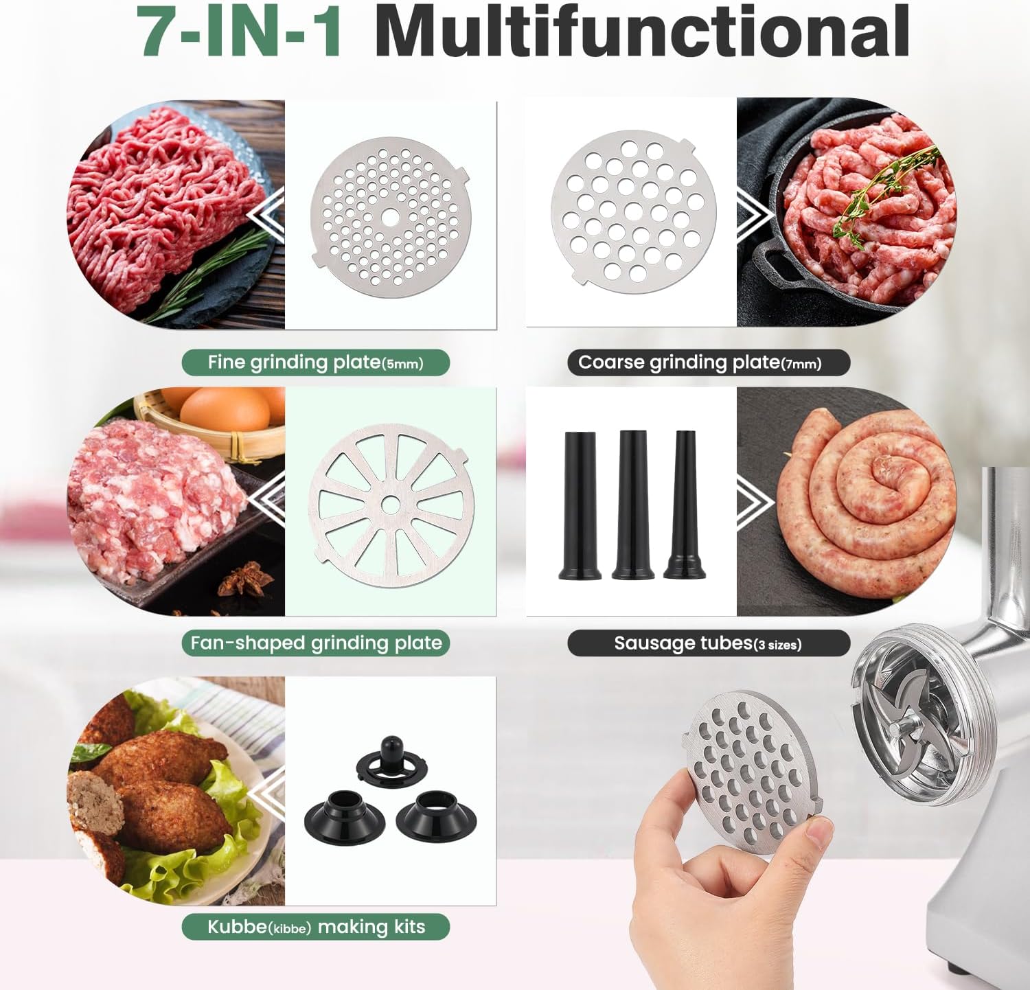 Huanyu Commercial Cheese Slicer 1cm&2cm Stainless Steel Wire Cheese Cutter+ Huanyu Meat Grinder Electric 2800W Max Meat Mincer