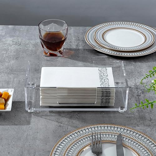 Miniatura 10 de MyGift Toallero de papel plegable de alambre de metal negro clásico con diseño vintage de volutas, bandeja dispensadora de servilletas para mesa de