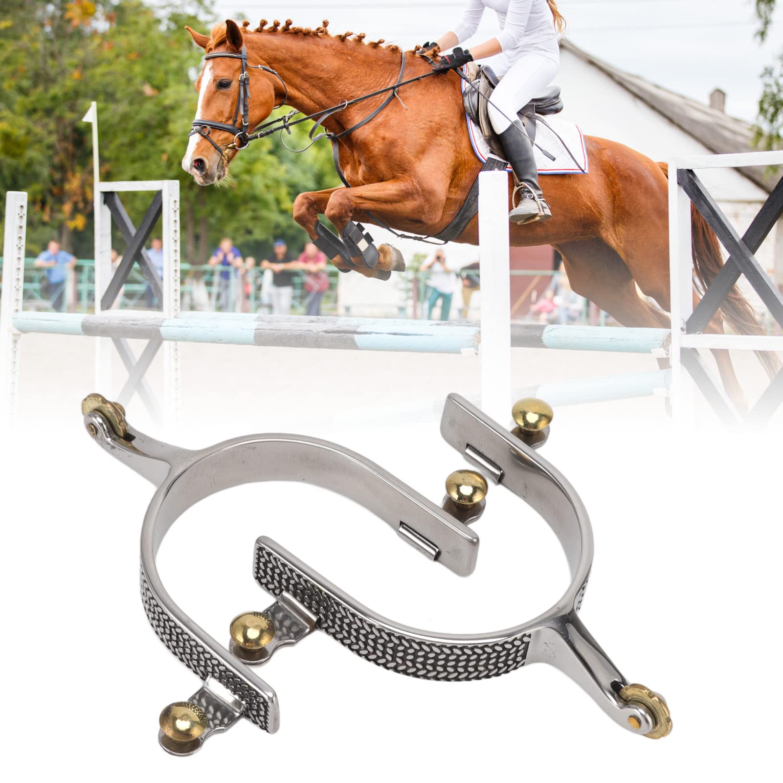 Buachois 1 Paire D'éperons de Cheval 8,1 cm de Diamètre Intérieur en Acier Inoxydable Rétro Western Cowboy éperon Lisse Rouleau éperons de Botte équestre pour L'entraînement du Cheval