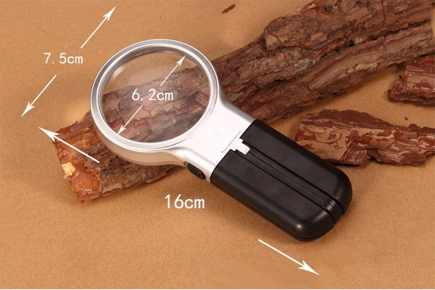 Magnifying Glass Handheld Reading Magnifier Vision Assist 3X, Desktop Dual LED Lights, HD Magnifier Lighting Reading Newspaper, Stationery Office Supplies Magnifying Glas