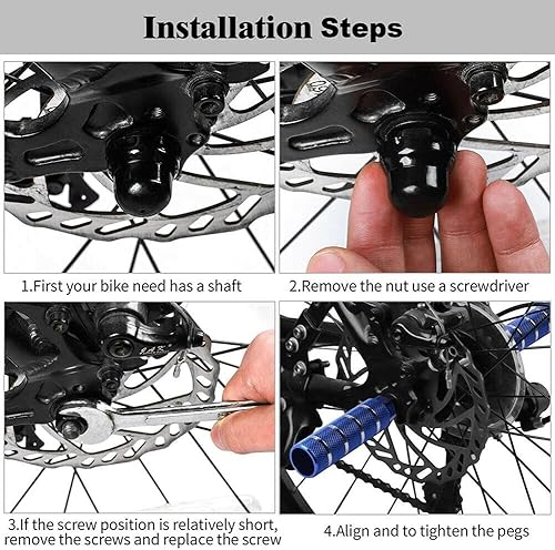 Miniatura 7 de OUTLEYNY Clavijas para bicicleta, 38 pulgadas - 26 dientes de aleación de aluminio clavijas de bicicleta antideslizantes pedales de pie BMX clavijas