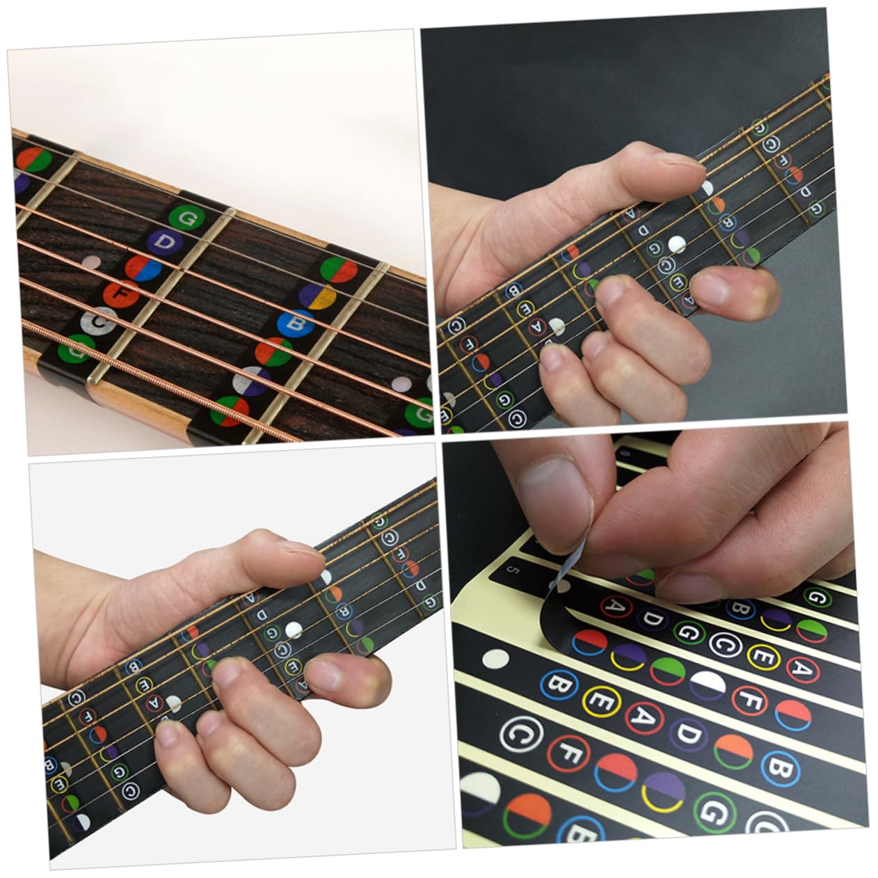 TOYANDONA 30fogli Adesivi Per Tastiera Chitarra Di Autoadesivi Per Note Musicali Decalcomanie Per Chitarra Acustica Ed Elettrica Per Principianti e Studenti Di Musica