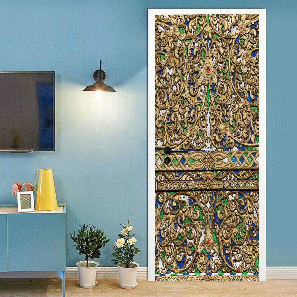Sticker de porte trompe l'oeil amovible pour masquer les imperfections de vos parois
