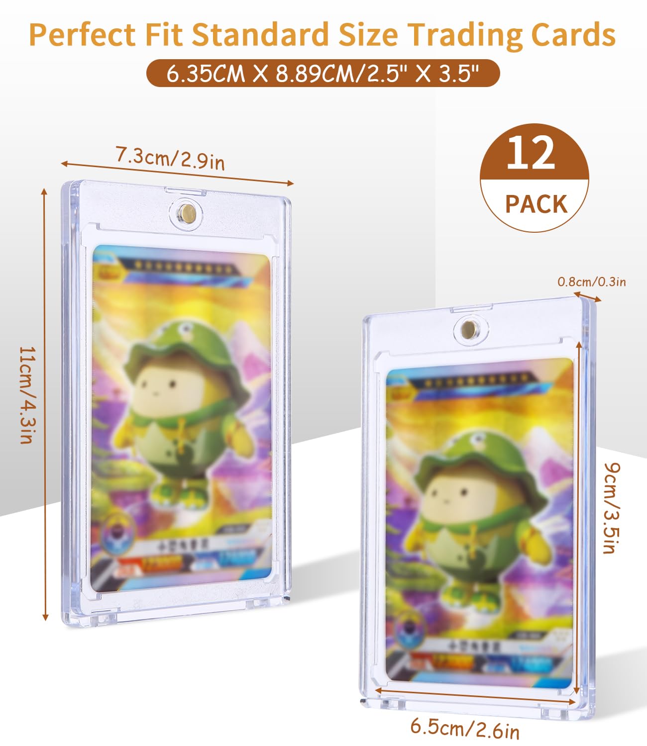 12 Pièces 35PT Protege Carte, Magnetic Trading Card Holder Transparent Protege Carte Rigide Avec Protection Uv Magnetique Boitier Protection Carte Pour Carte Magic Mtg Sport Baseball 88573877