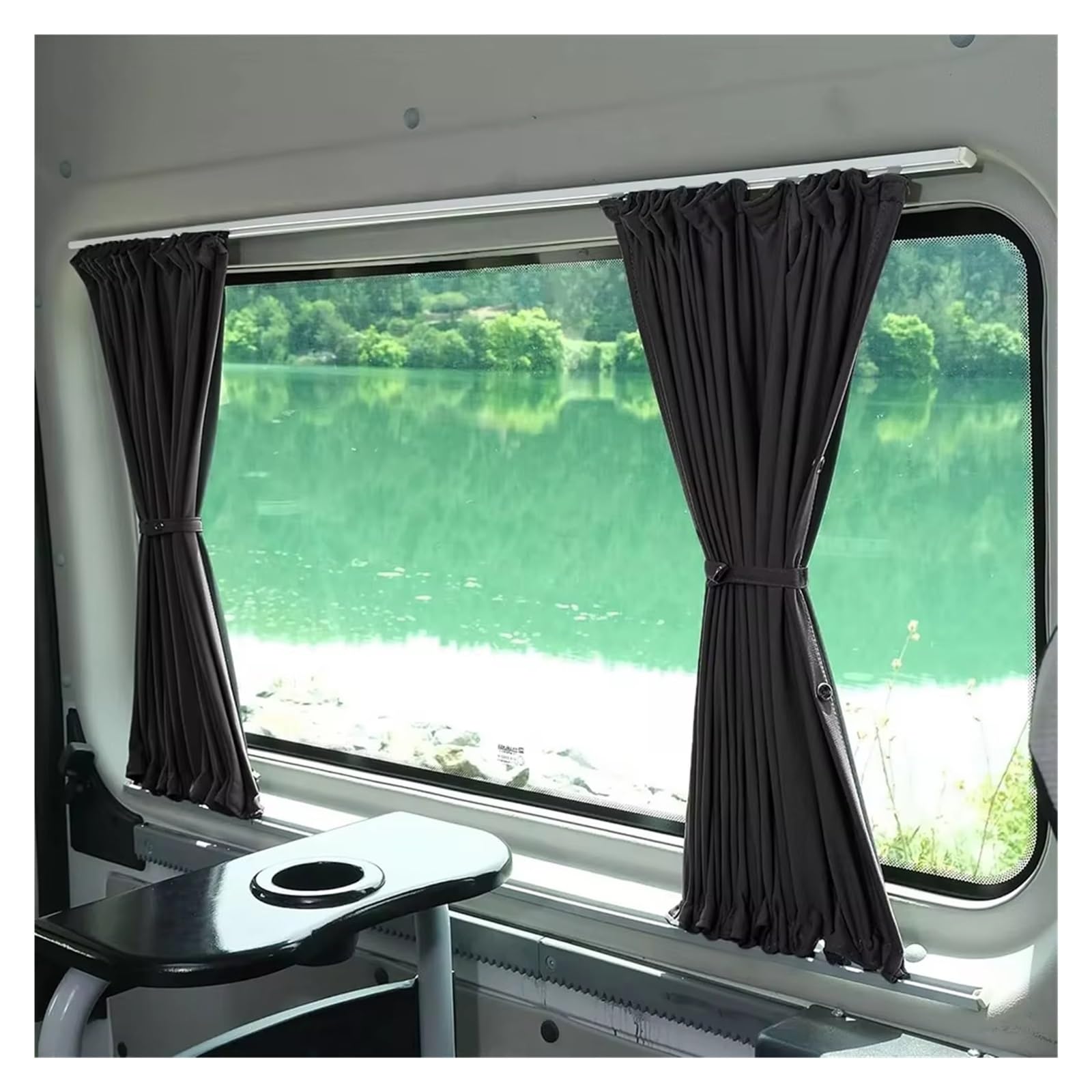 Pare-Brise Rideaux Occultants Pour Fenêtre Et Pare-soleil Avec Glissières, Pour VW Pour Transporter T5 T6 T6.1, Van Travel Camping Pare Soleil Voiture(Tailgate window)