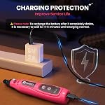 HARDELL Mini Cordless Rotary Tool 3.7V, 5-Speed Rotary Tool Kit with 43 Accessories,Type-C Charging Power for Engraving, Sanding, Polishing, Drilling, Grinding, Small DIY Crafts (Pink-Black)