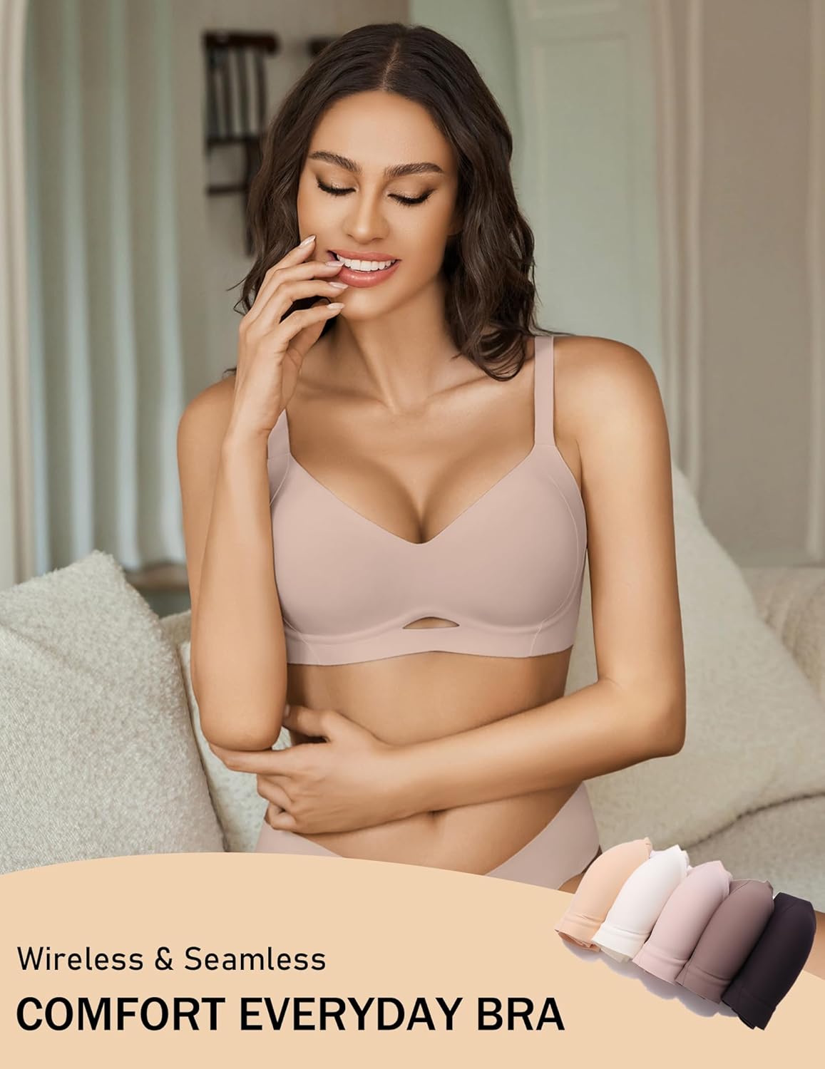 Avidlove Seamless Bras for Women Wireless Push Up Bra Comfort Full Coverage Bralette Supportive No Underwire T-Shirt Bra - Image 5