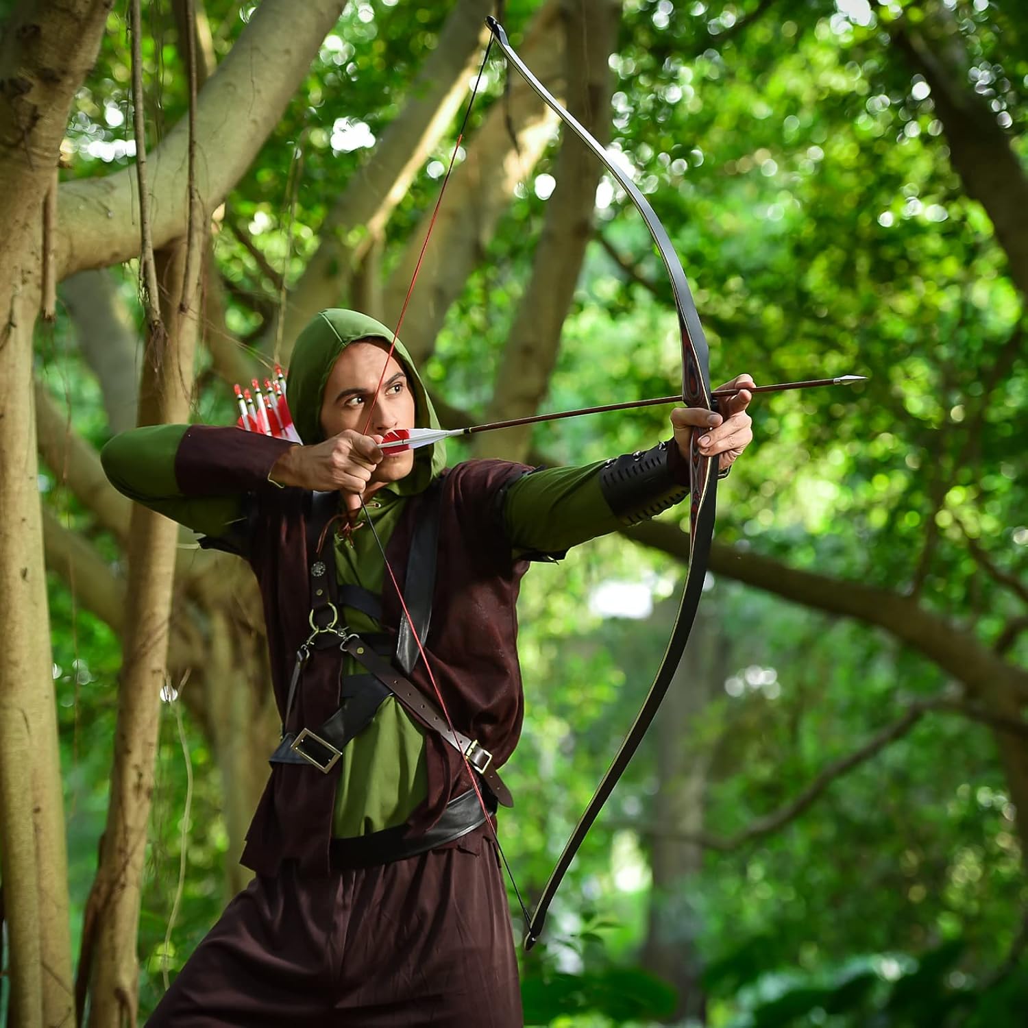 58" Laminated Recurve Bow,Amercian Hunting Bow Archery Bow 20-60lbs