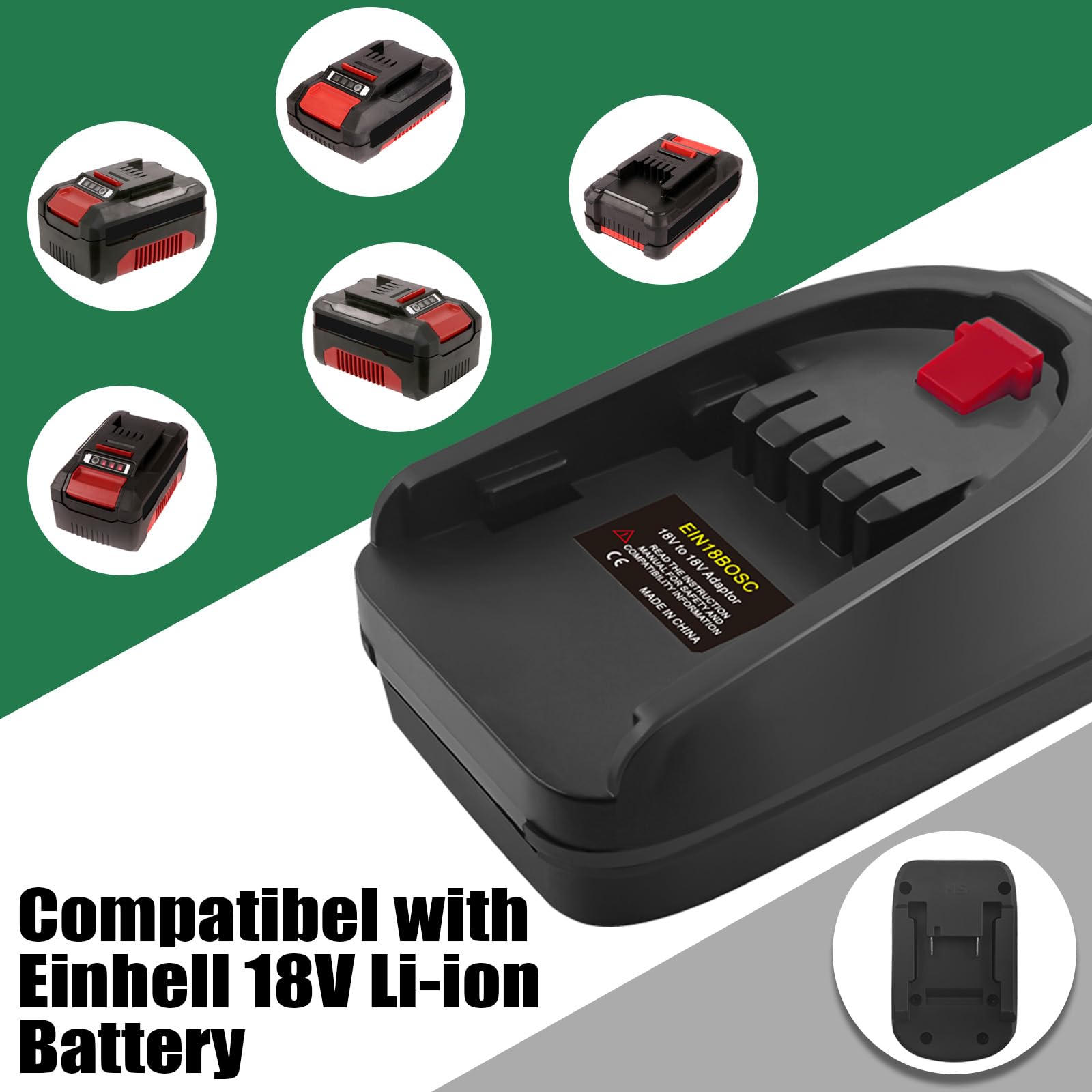 Power X-change Adattatore Adattatore Batteria Einhell Per Bosch GBA 18V - Convertitore Power X-Change A Litio | Per Utensili A Batteria Compatibilità Utensili - 9
