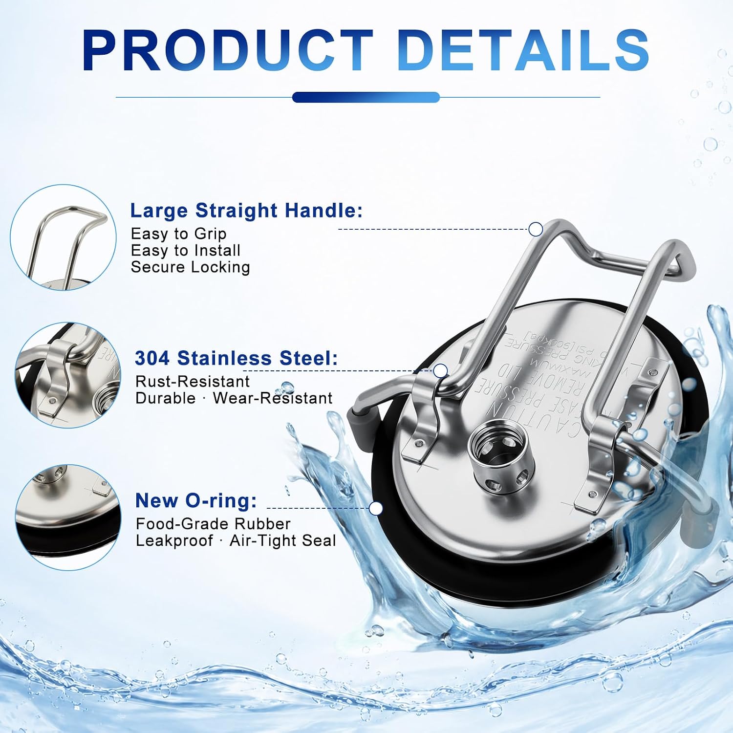 Corny Keg Lid Replacement 304 Stainless Steel for Homebrew Beer Soda Kegs