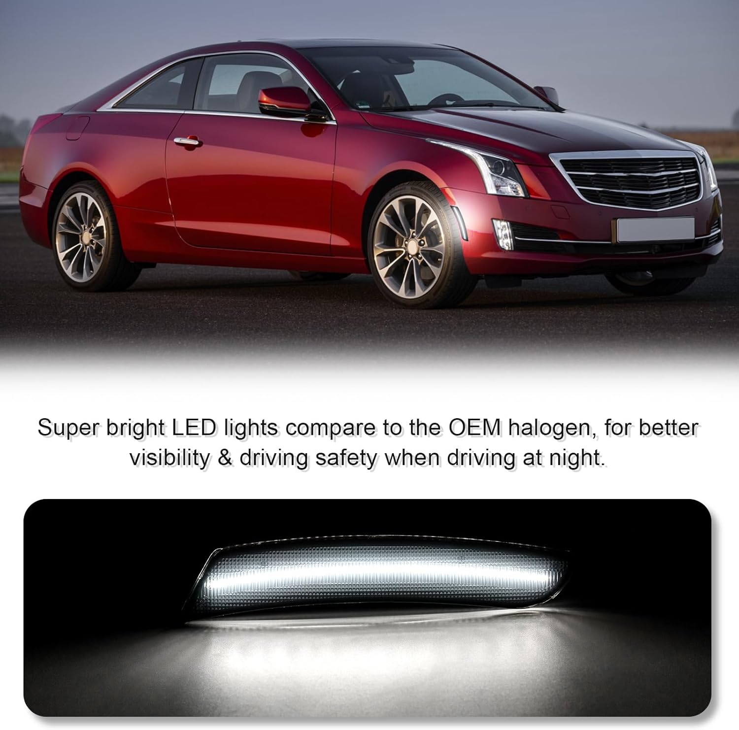 LED Side Marker Light Replacement for 2015-2019 ATS / 2014-2019 CTS Coupe & Sedan / 2016-2024 Camaro Amber Side Marker Lights