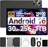 Tablet URAO｜14 pulgadas Android 16 Tablet｜30GB RAM 256GB ROM｜1920 * 1200 IPS FHD｜10000mAh carga rápida 30W｜Procesador Octa-core｜Wi-Fi 6, BT 5.4｜Doble cámara con Gemini AI｜Teclado｜Lápiz｜Funda｜Audífonos 1