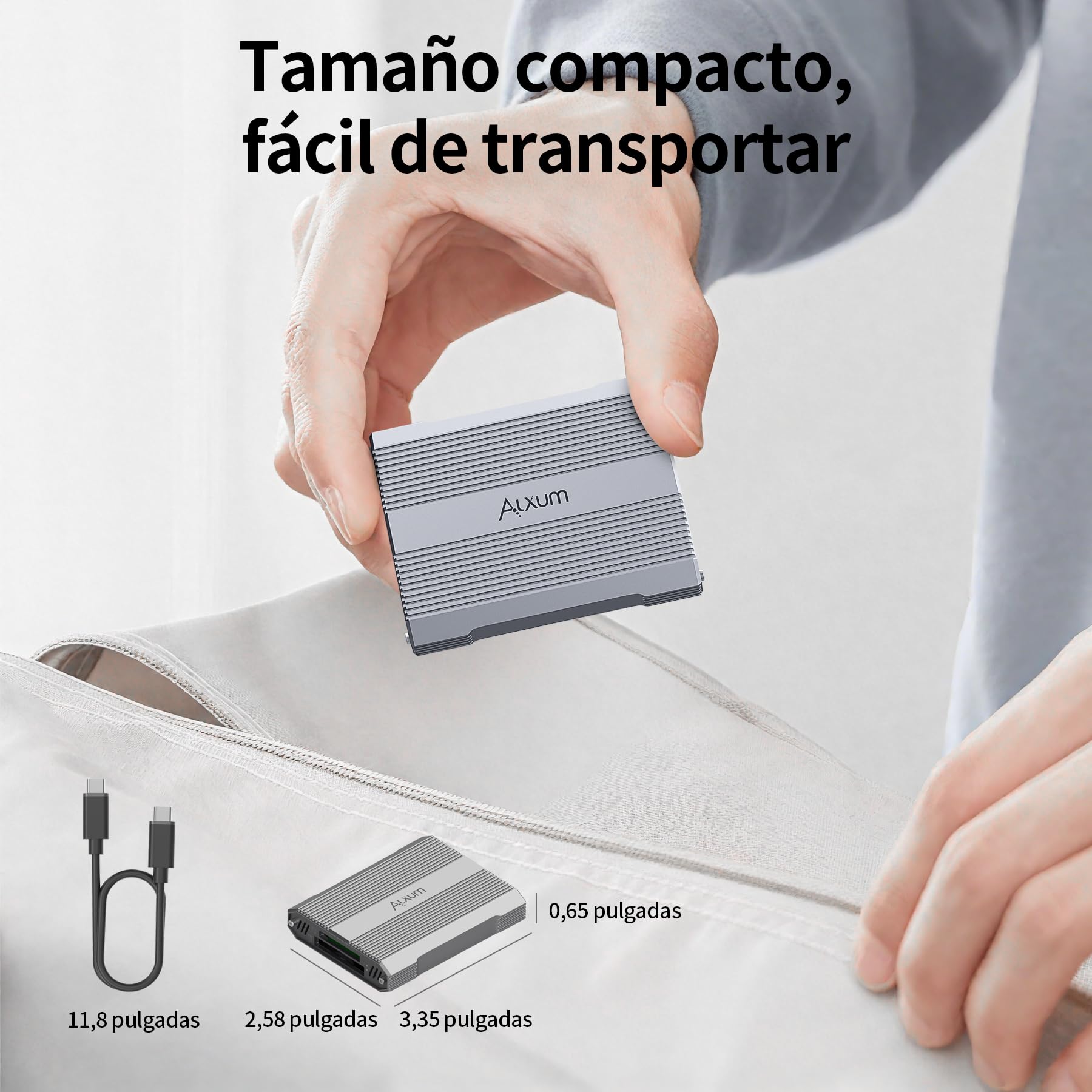 Alxum Lector Doble Ranura para Tarjetas CFexpress Tipo B y SD 4.0,10 Gbps | USB 3.2 Gen 2 SD Card Reader Compatible con Windows/Mac/Linux/Android Phone/PC,Exclusivo para fotógrafos, Play & Plug