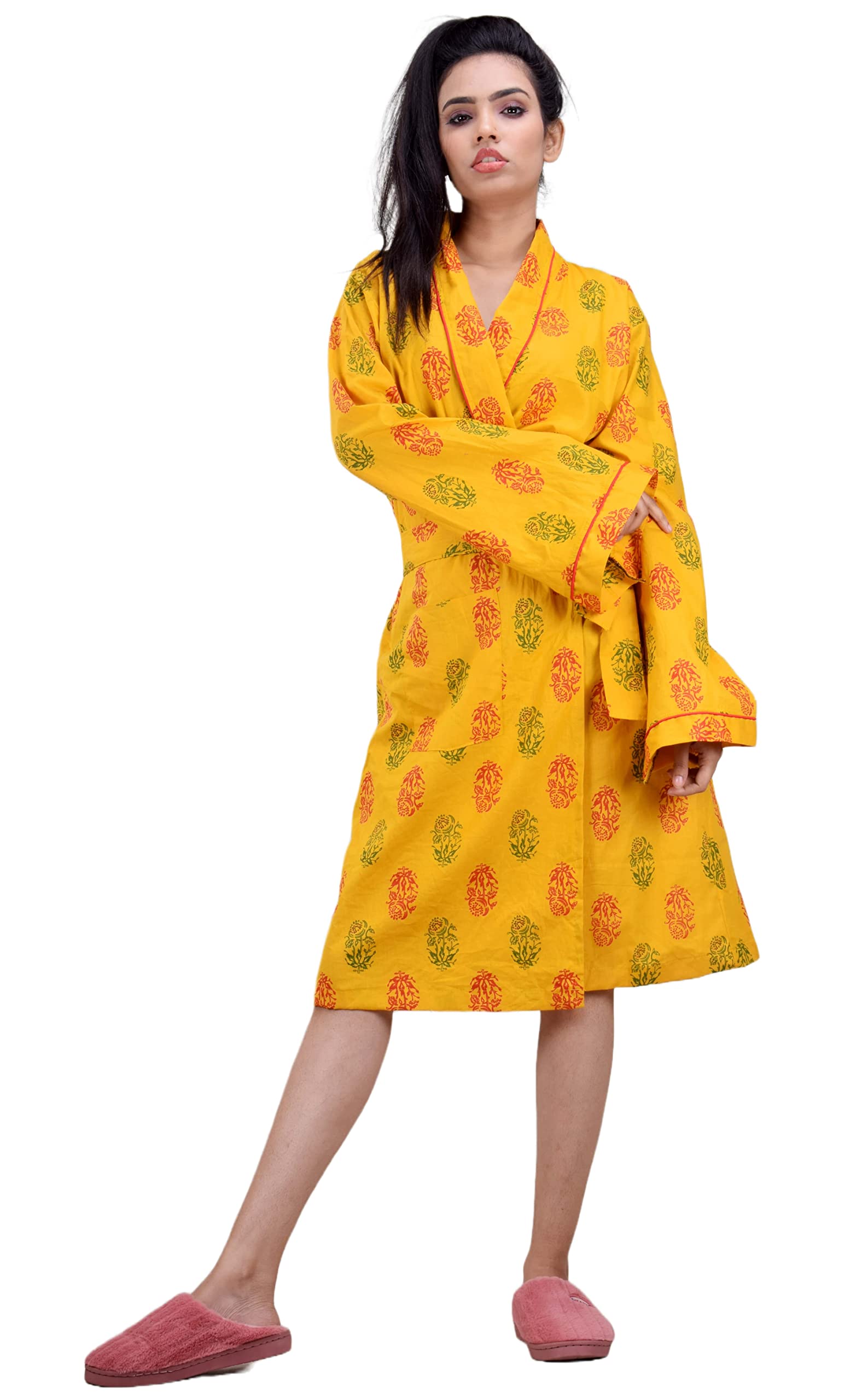 CLYMAA Pure Cotton Robe/House Coat/Night Gown/Sleep Robe Sleepwear for Women