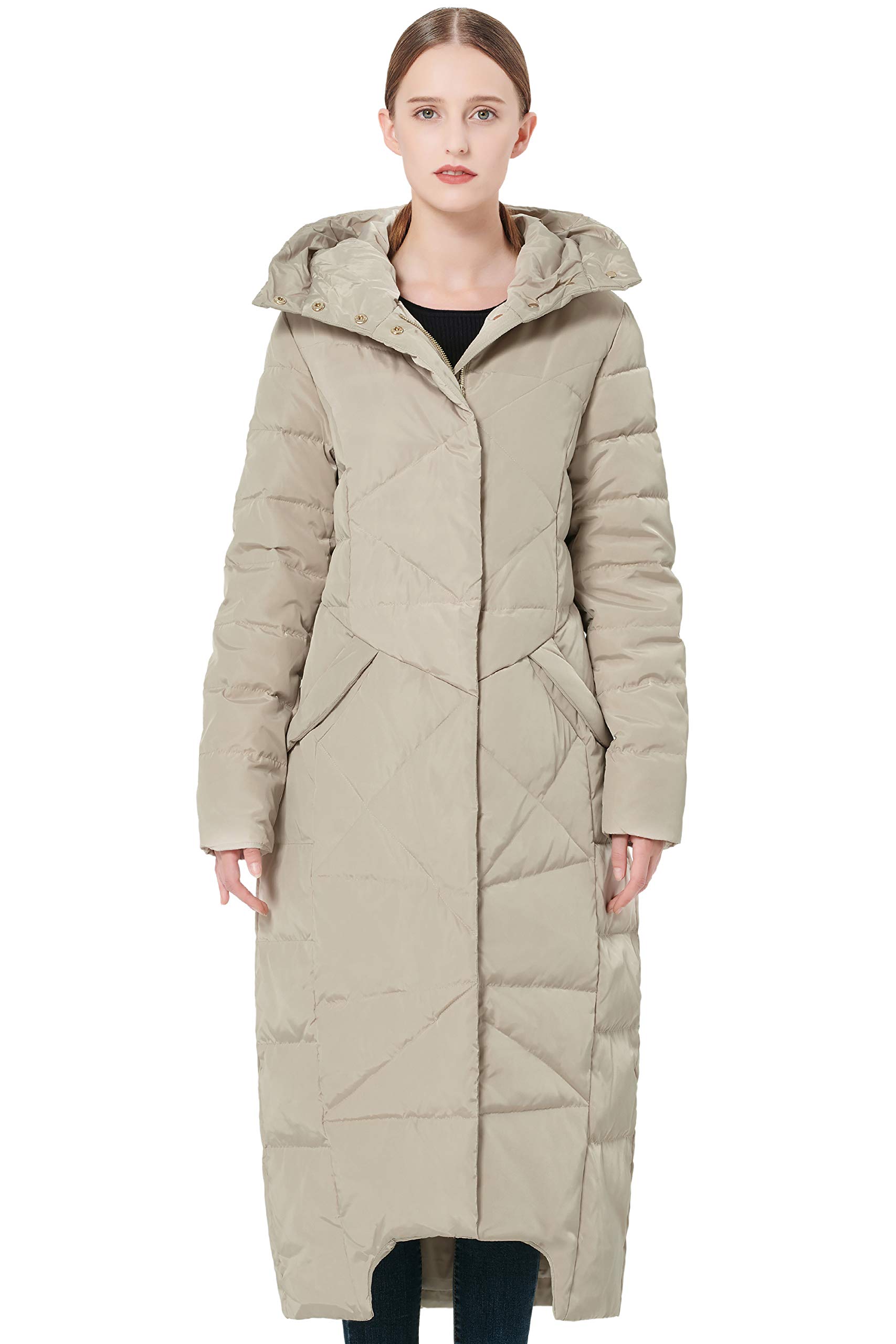 Orolay Chaqueta Larga de Invierno con Capucha y Plumón Acolchado para Mujer