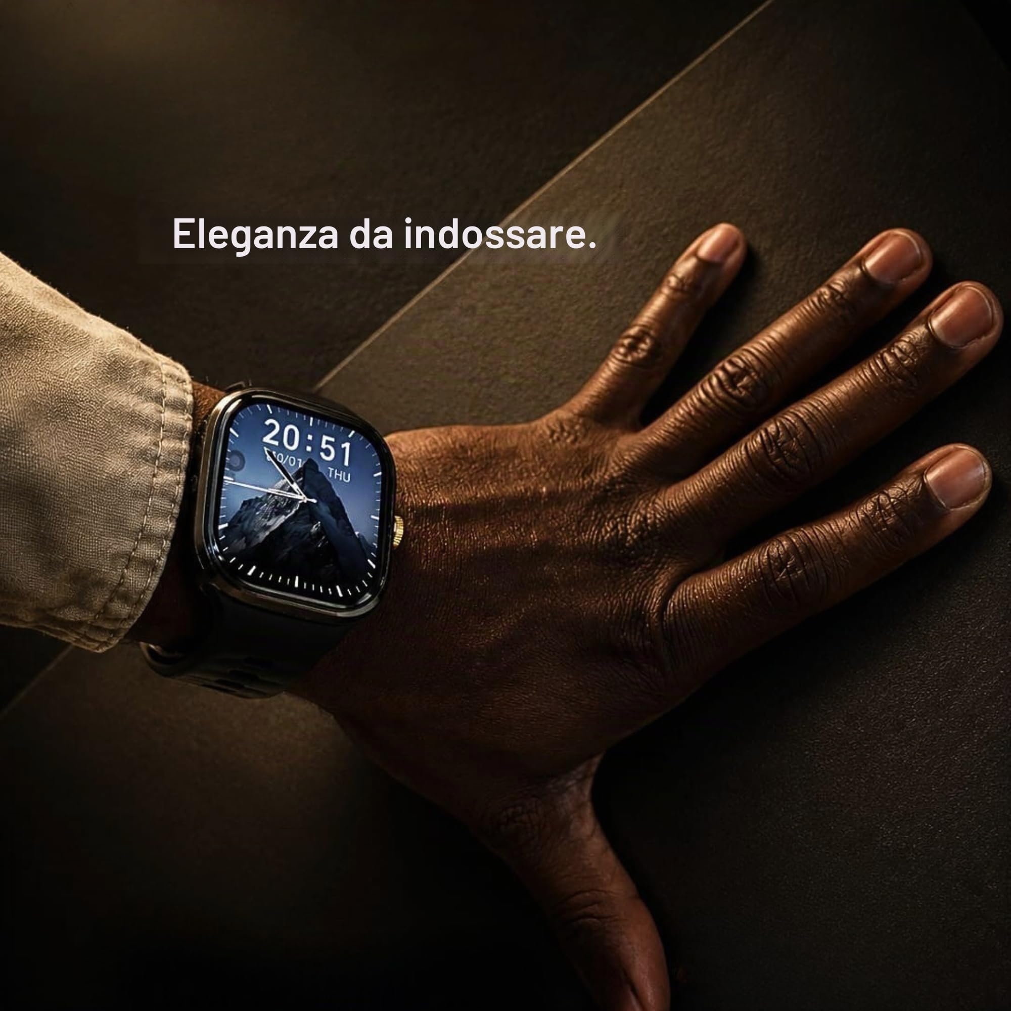 Premiums - Smartwatch Android da uomo e donna con SIM 4G, AMOLED Smart Watch con Play Store, Google Maps, fotocamera, GPS, Wi-Fi, chiamate Bluetooth, impermeabile, batteria da 1100 mAh, nero