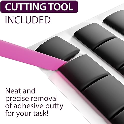 Miniatura 4 de Masilla de montaje negra, 480 unidades, masilla para pósteres para paredes, sin daños, tachuela adhesiva reutilizable extraíble, adhesivo de pared