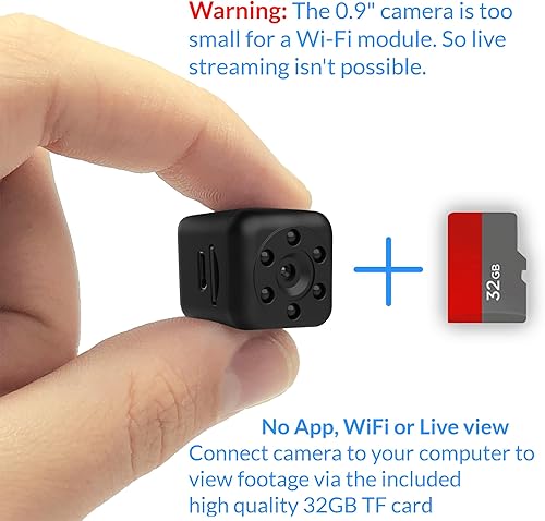 Miniatura 5 de Cámara oculta de 0.9 pulgadas, cámara micro espía, cámara pequeña, cámaras ocultas para el hogar. Cámara espía de tren en miniatura. Detección de