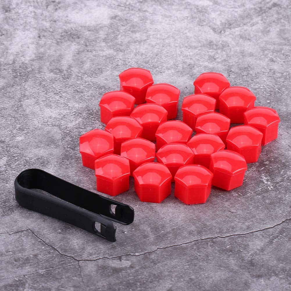 Wheel Hub Cover, 20Pcs Wheel Hub Covers Lug Nut Bolt Screw Cover Tyre Universal(Red)