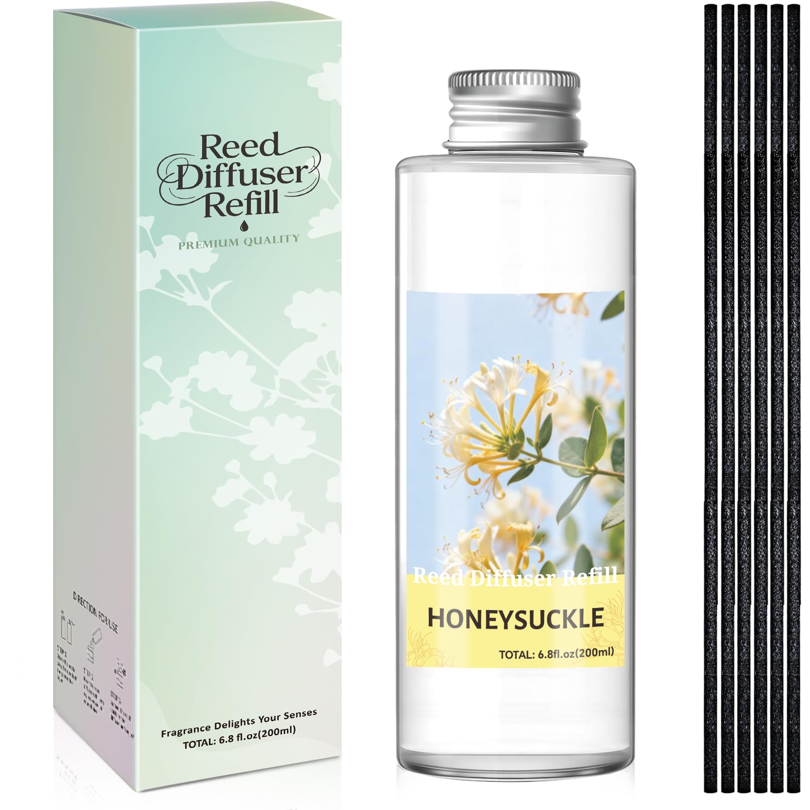 SCENTORINI Honeysuckle Reed Diffuser Refill 200ml with Reed Sticks