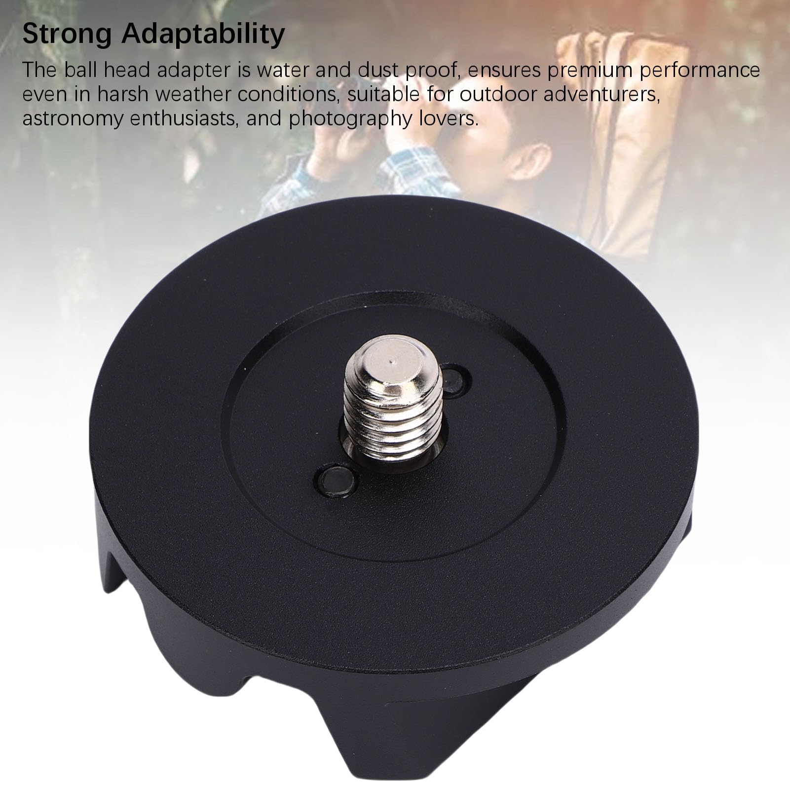 Adattatore per Testa a Sfera per Telescopio in Lega di (BLACK) | Interfaccia Standard, Manopola di Bloccaggio Rapido, Regolazione Multidirezionale, per Astronomia e Fotografia All'aperto