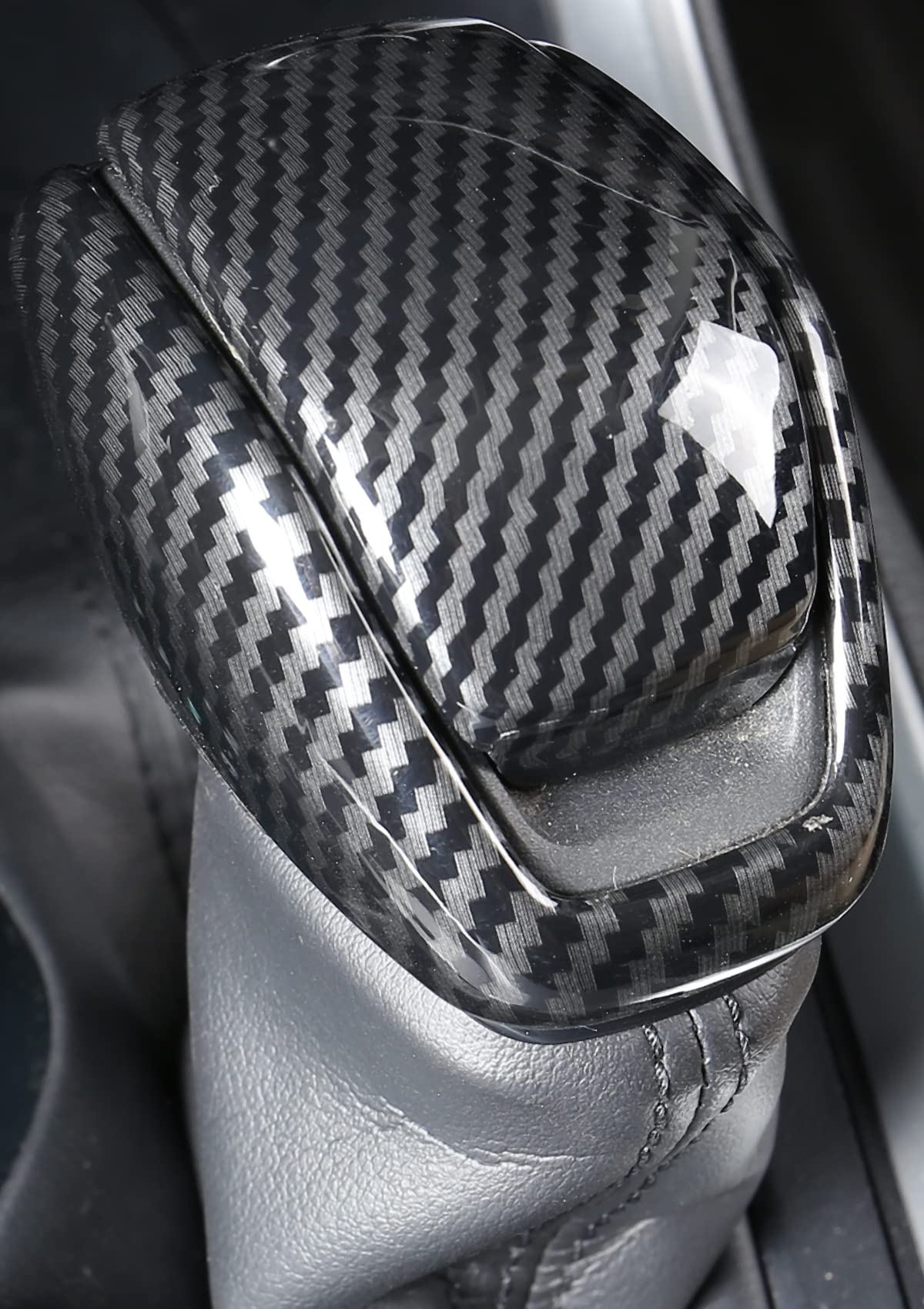 for Totoya RAV4 2019-2025 Gear Shift Knob Cover, Carbon Fiber Grain Interior Protective Gear Shift Trim for Toyota Highlander 2020-2025- Carbon Fiber