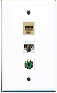 RiteAV - Placa de pared Ethernet (1 puerto), color verde
