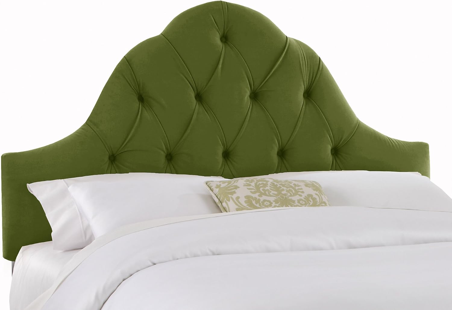 Queen Lulu Velvet HighArch Headboard, Apple, Handcrafted