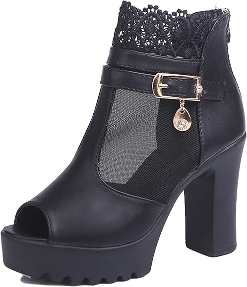 Amazon | ブーツサンダル レディース レース メッシュブーサン