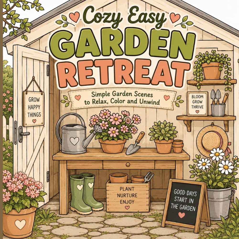 Cozy Easy Garden Retreat: Peaceful Garden Shed Spaces for Relaxing and Easy Coloring
