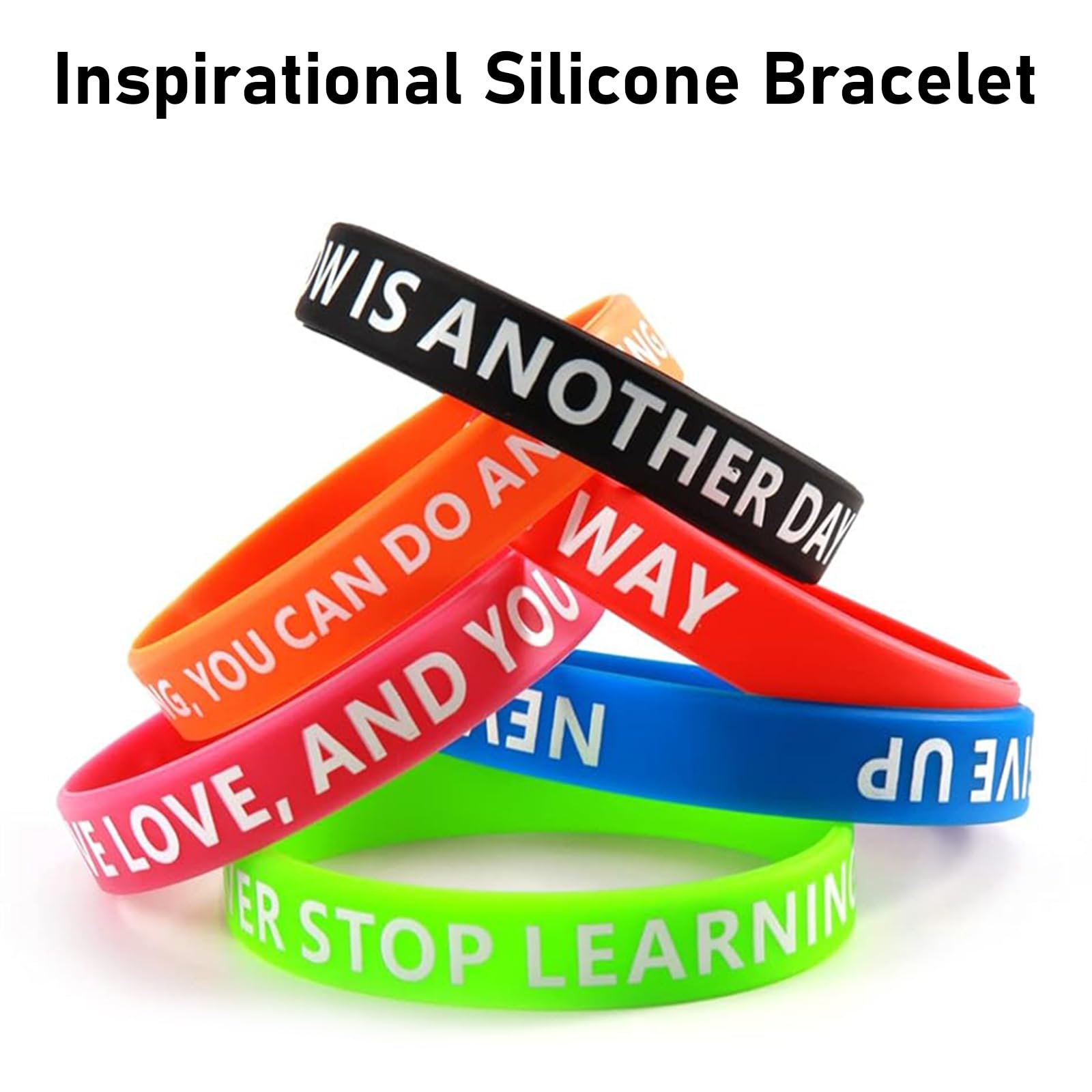 24 Braccialetti Motivazionali In Silicone Per Bambini E Ragazzi